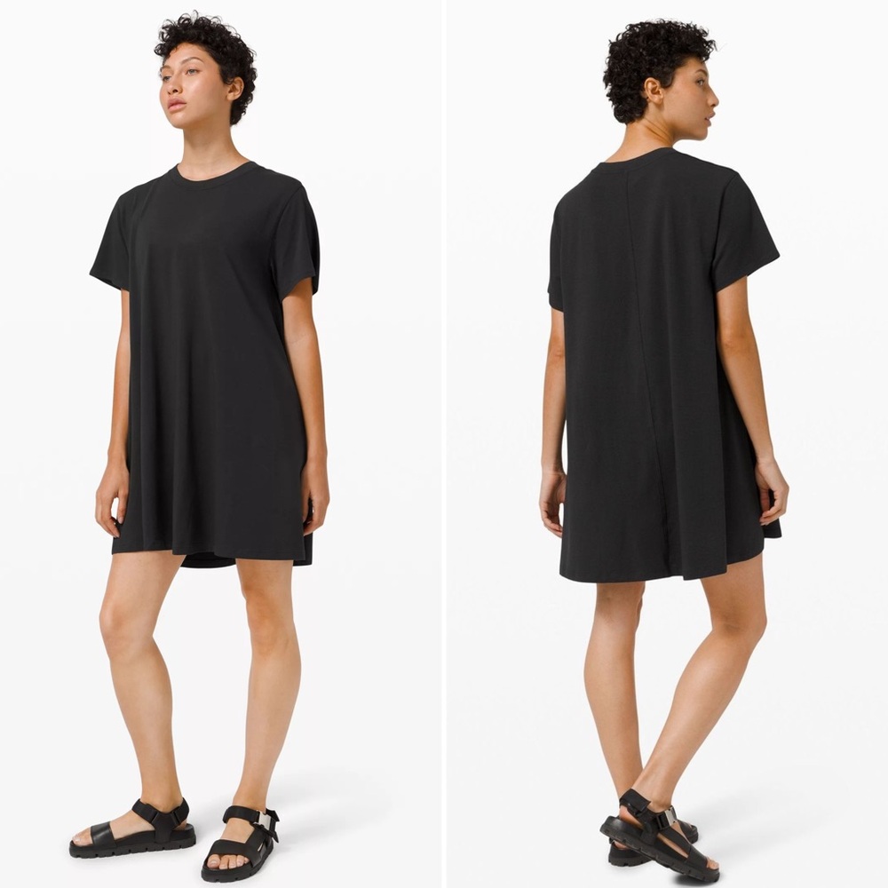 lululemon athletica Black Mini T-Shirt Dress